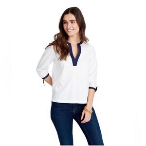 Vineyard Vines White and Navy Women's Top
